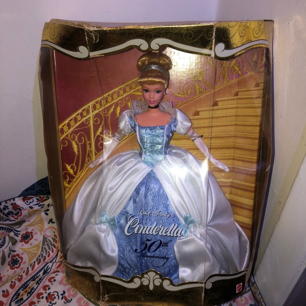 A vintage collectible 50th anniversary Cinderella doll